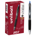 uni-ball 207 Rollerball Gel, Gel Retractable Roller Ball Pen Micro-0.5mm, 12 Pack, Blue Ink (61256)