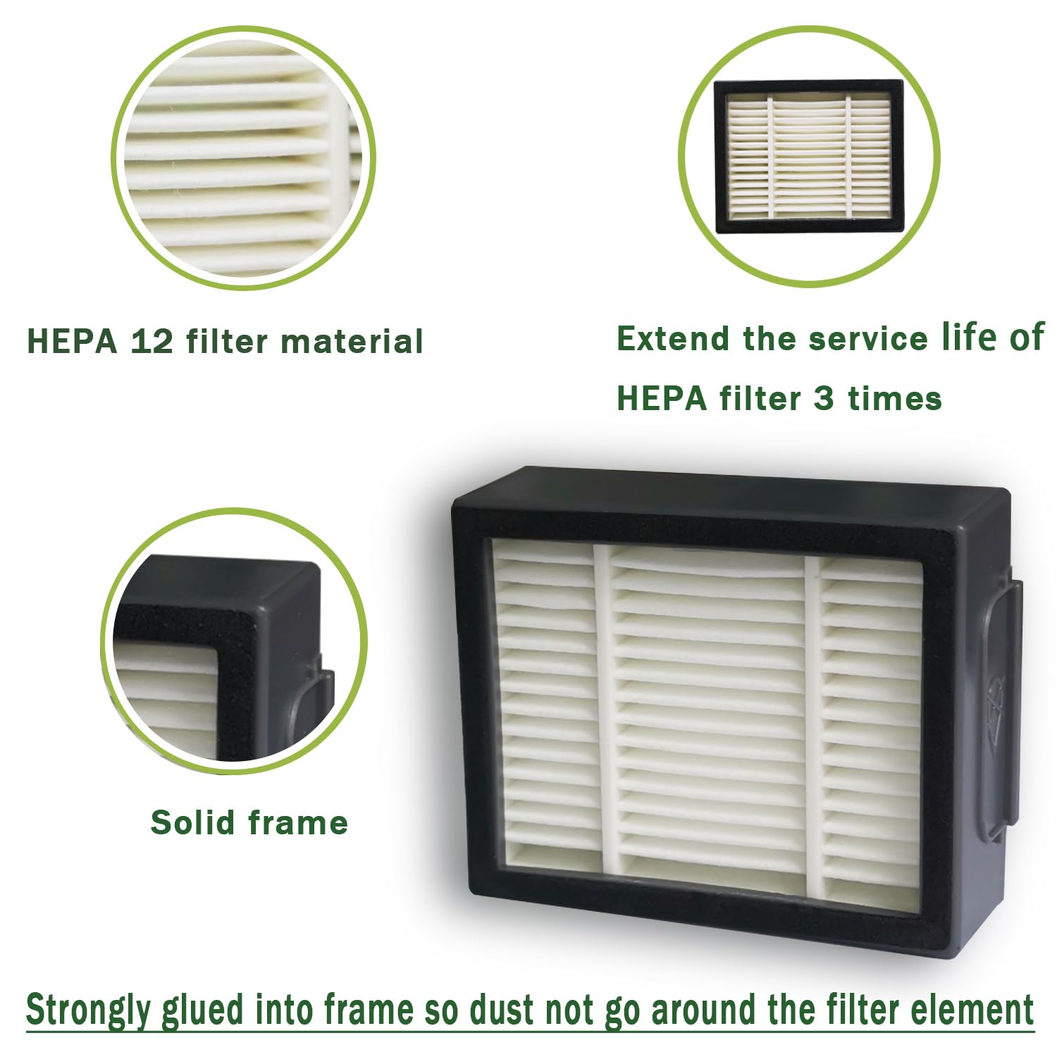E-HAO 6 Pack Replacement HEPA Filters Compatible for iRobot Roomba i/j/e Series, Vacuum Filters Accessories for Roomba i1+/i2+/i3+/i4+/i5+/i6+/i7+/i8+/j5+/j6+/j7+/j8+/j9+/E5/E6 Cleaner model