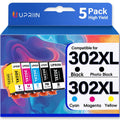 UPRIIN Compatible for 302 302XL Ink Cartridges Remanufactured Replacement for 302XL T302XL Ink Cartridges use for Expression Premium XP-6100 XP-6000 (5 Pack)