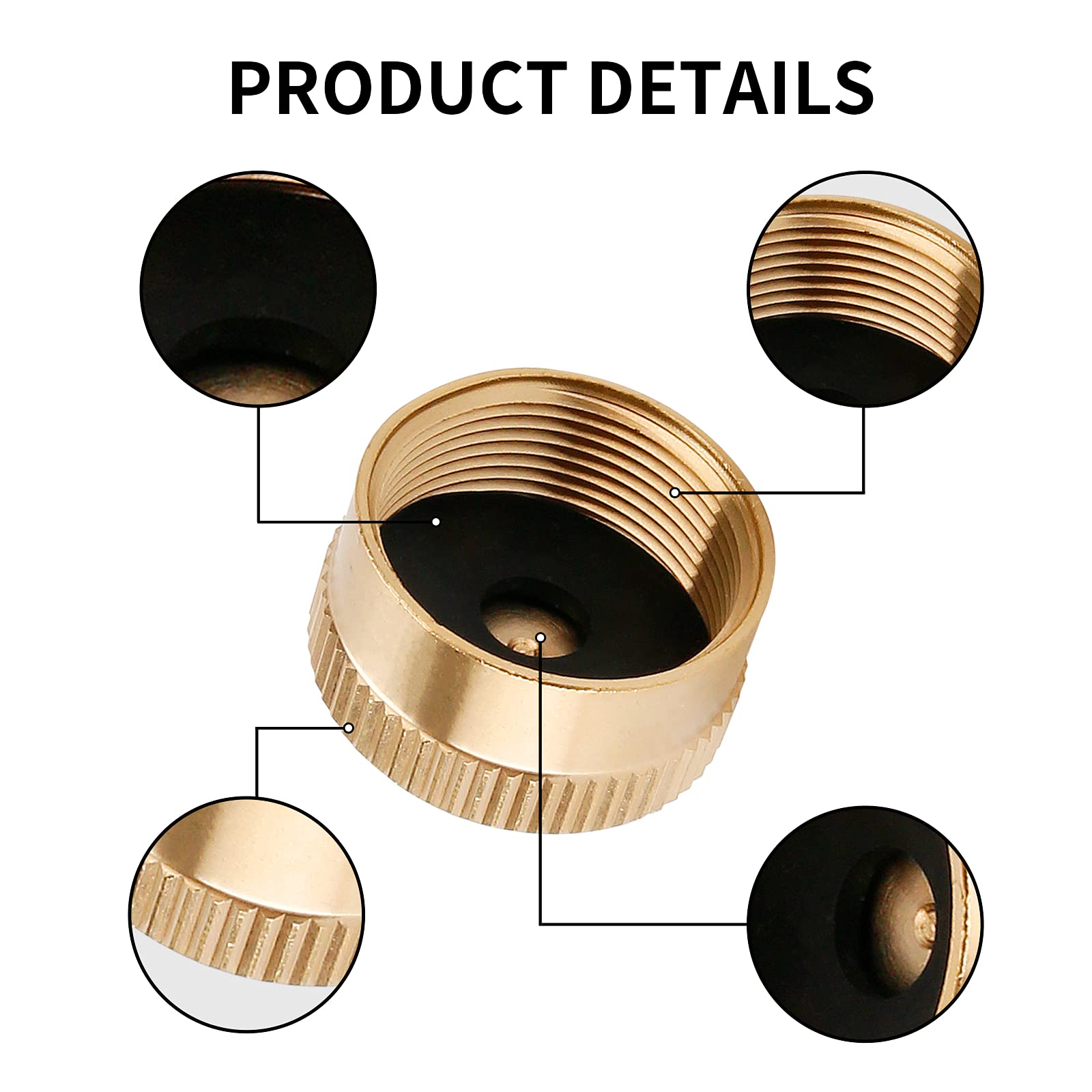Roastove Solid Brass Refill 1lb Propane Tank Cap for Outdoor Camping Stove Cooking, Propane Cap, Prevent Gas Leaking, 12 Pcs…