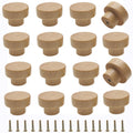 M MIMHOOY 16 Pack Wood Knobs Dresser Knobs Wooden Drawer Knobs Furniture Pulls Knobs Flat Top 35mm