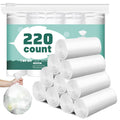 220 Count Small Garbage Bags-15 Litres/4 Gallon White Trash Bags for Office,Bedroom, Bathroom-Unscented 15L Small Trash Bags,compost bags