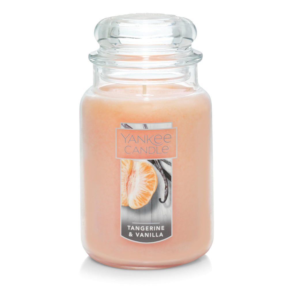Yankee Candle Scented Candle, Tangerine Vanilla, Original Large Jar Candle, 110-150 Hours of Burn Time, 22 oz.
