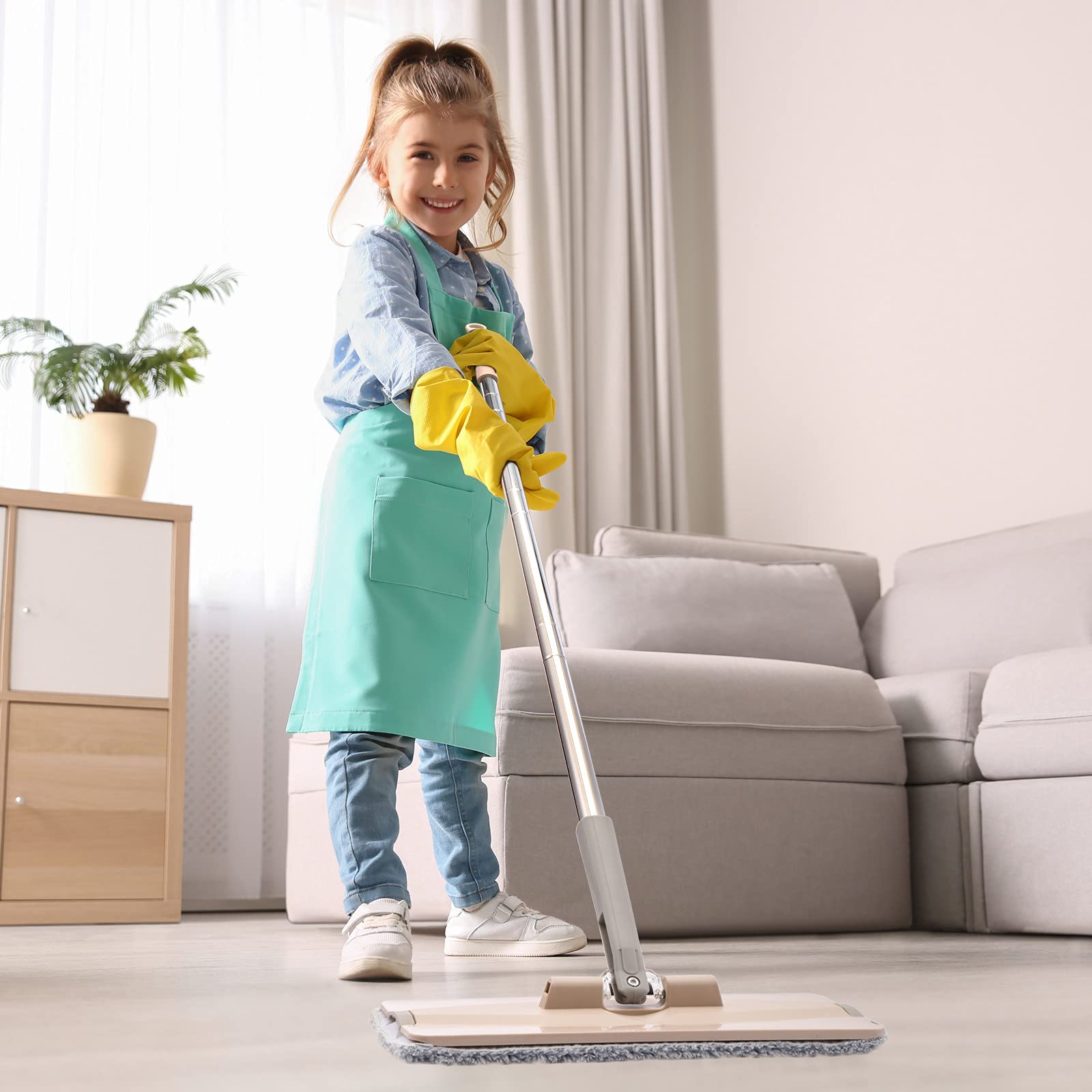 6Pcs Flat Mop Pads Compatible with JOYMOOP or 11-13" Size Flat Mops, Joymoop Mop Replacement Pads, 13" x 4.9" Washable Microfiber Mop Head/Pads/Refill for Floor Cleaning