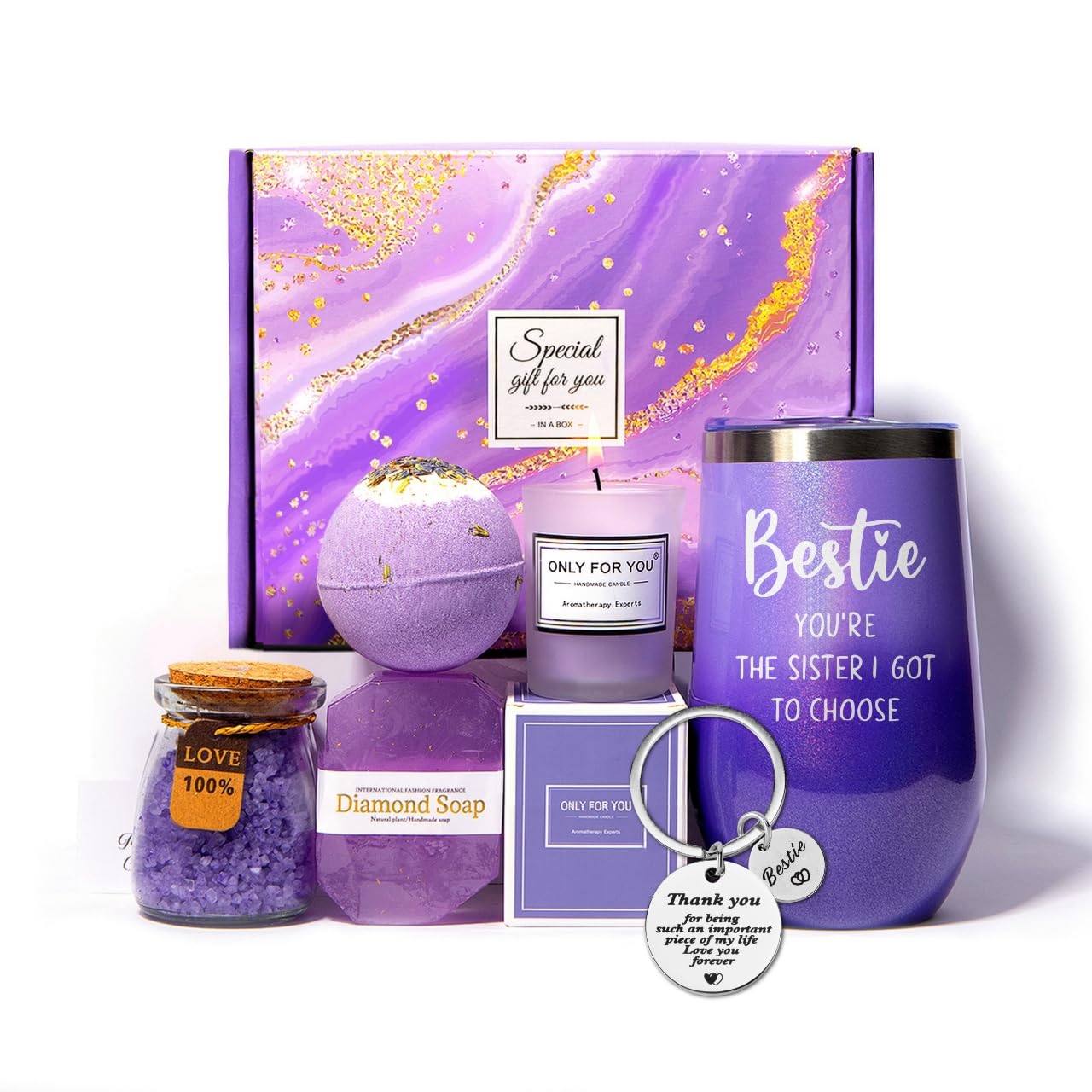 Best Friend Gifts for Women, Birthday, Christmas Gifts for Friends, Purple