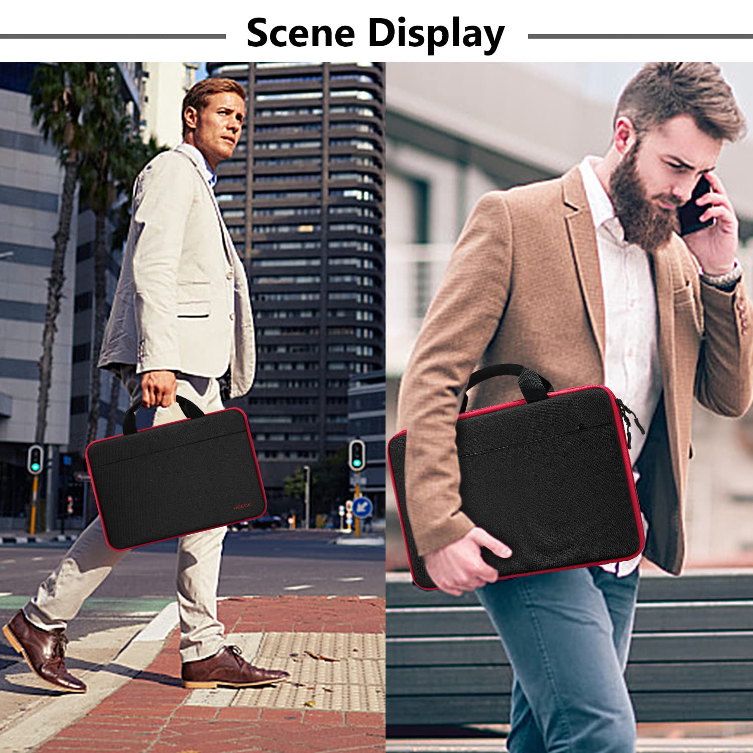 Hseok Laptop Sleeve 13-14 Inch Case Briefcase Compatible with MacBook Pro 14 inch M4/M3/M2/M1 All Model of 13.3 Inch Mac Air/Pro, XPS 13 14, Most Popular 13"-14" Notebooks,B01k03