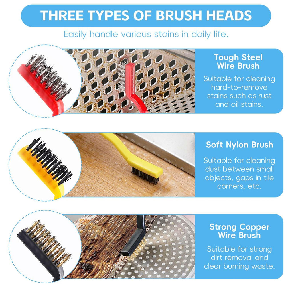 Tiny Chou Cleaning Brush, 13Pcs Hard Bristle Crevice Cleaning Brush, Multifunctional Gap Scrub Brush, Bathroom Cleaner Tools for Household Use, Kitchen, Window Track, Faucets, Toilet, Grout,Car
