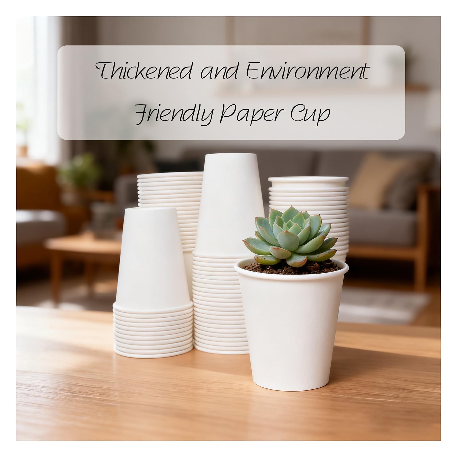 KAWALLO Disposable Paper Coffee Cups Set, 12oz, 100 Pack, White, for Hot and Cold Beverages (KAWALLO Disposable Paper Coffee Cups Set, 12oz with Lids, Sleeves, Stirrers, 100 Pack, White)