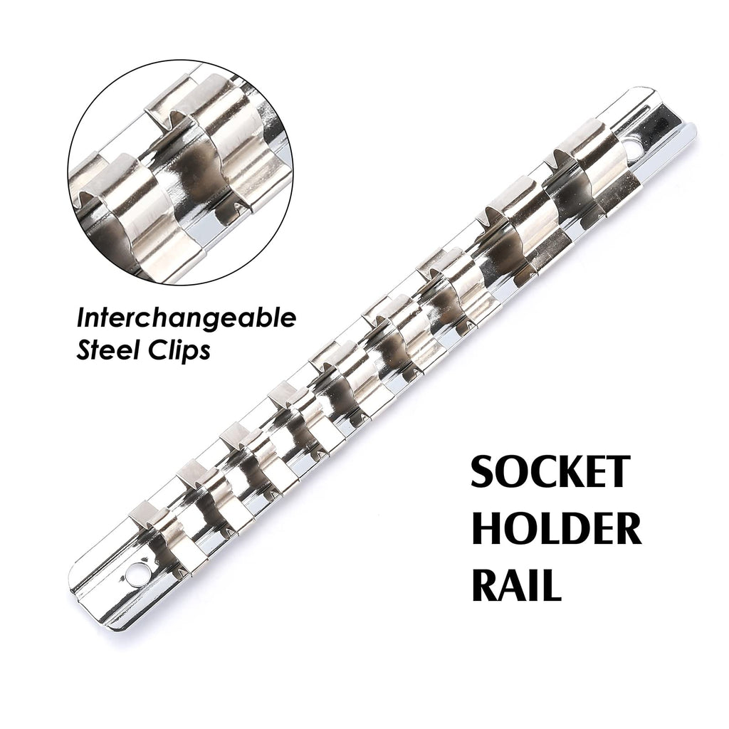 MIXPOWER Low Profile Impact Triple Square Bit Socket Set, Solid One Piece Construction, M4- M18, Chrome Molybdenum Steel, 9 Pieces Set