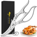 MAD SHARK Heavy Duty Poultry Shears, Kitchen Shears with Non-Slip Handle & Safety Lock, All Purpose Kitchen Scissors for Chicken, Meat Cutting, Turkey, Fish, Vegetables, Spring Loaded, Dishwasher Safe