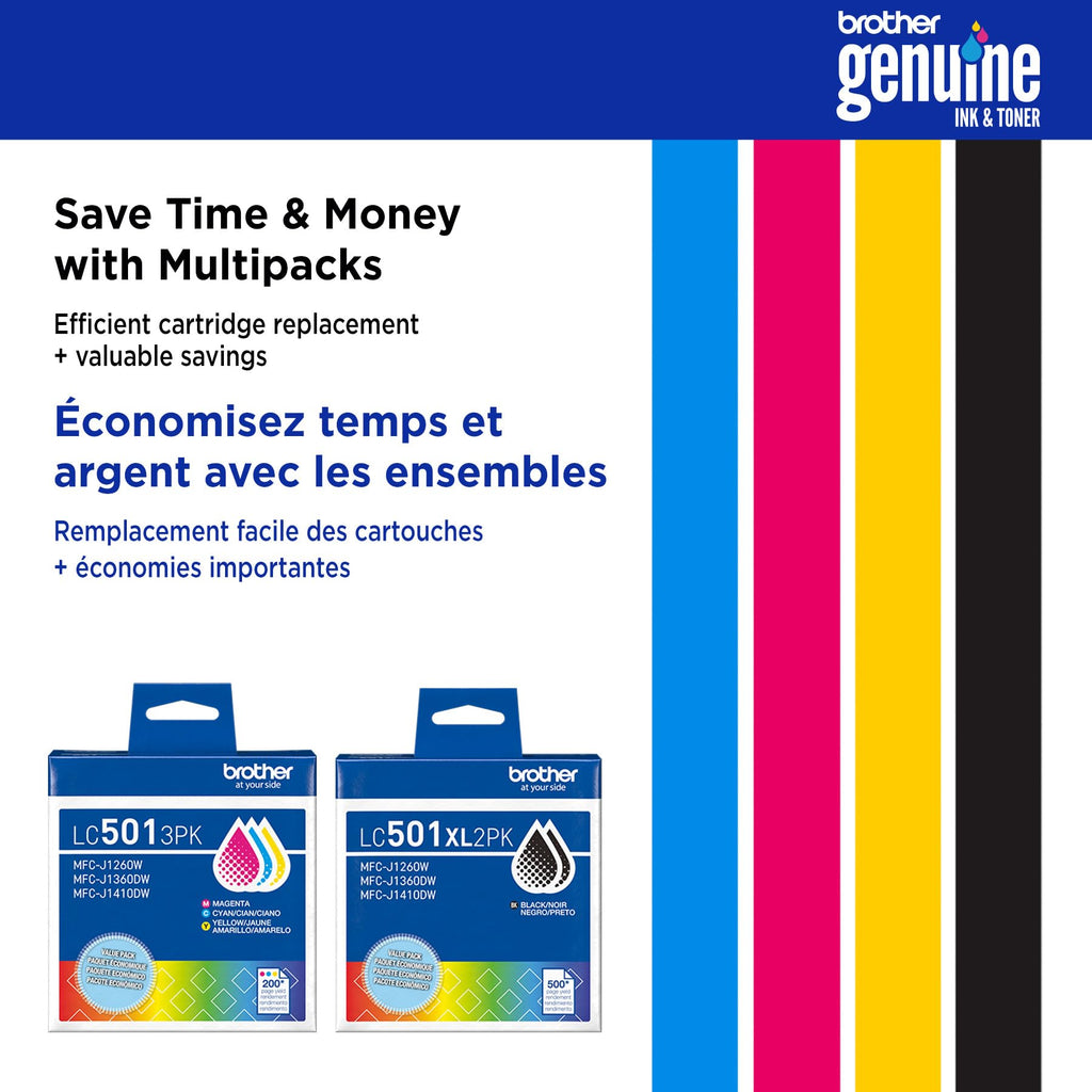 Brother Genuine LC501BKS Standard Yield Black Ink Cartridge for Brother Printer MFC-J1260DW, MFC-J1360DW, MFC-J1410DW