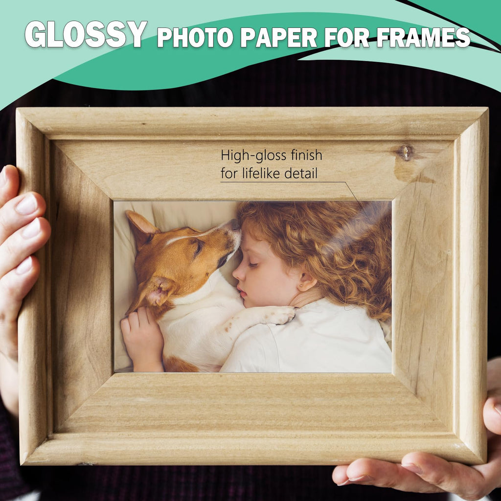 8.5x11 Glossy Photo Paper, 100 Sheets 52lb Inkjet, Letter, Pikapoka (P851110020GSY)