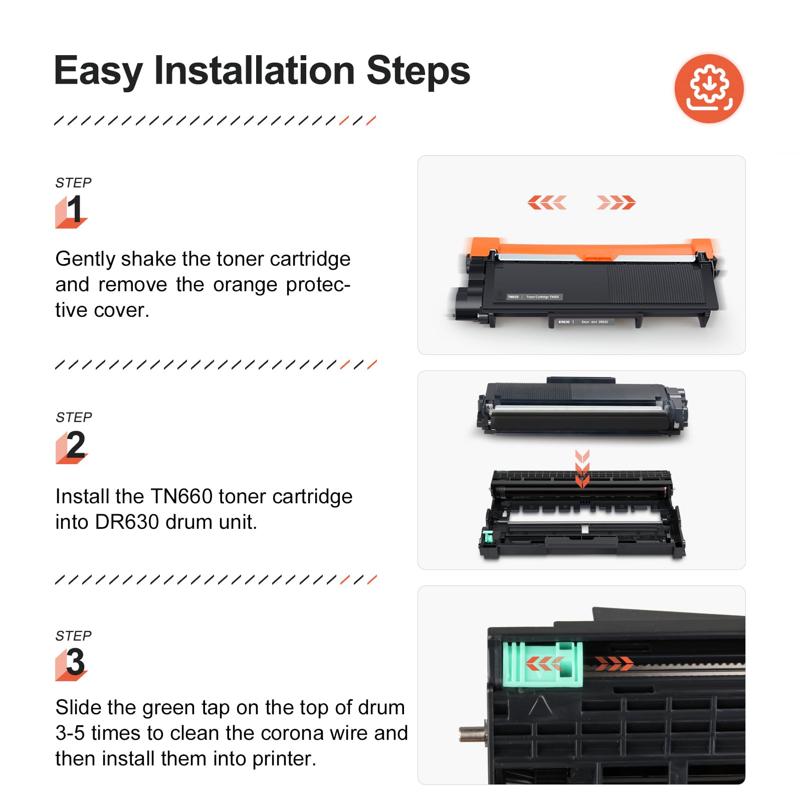 TN660 Toner Cartridge Replacement for Brother TN660 TN-660 TN630 Compatible with HL-L2340DW HL-L2300D HL-L2380DW MFC-L2700DW L2740DW DCP-L2540DW L2520DW HL-L2320D MFC-L2720DW L2740DW Printer(4 Black)