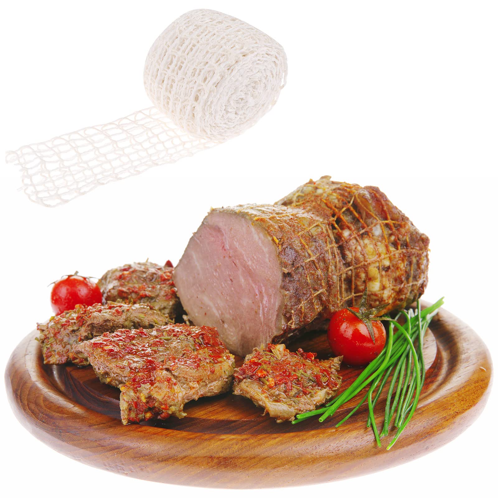 10m Meat Netting Roll,Size 18,Elastic Smoked Meat Poultry Ham Netting Meat Butcher Twine Net Roll Wrapping Net,Beef Netting Roll for Meat Cooking Meat Sausage Making