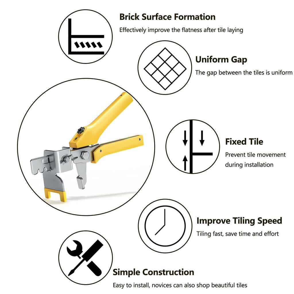 Tile Leveling System 3mm Kits with Pliers, 300pcs Tile Spacers Clips, 100pcs Reusable Wedges for Floor Leveling, Tile Kits, Wall Tile Leveler Tools
