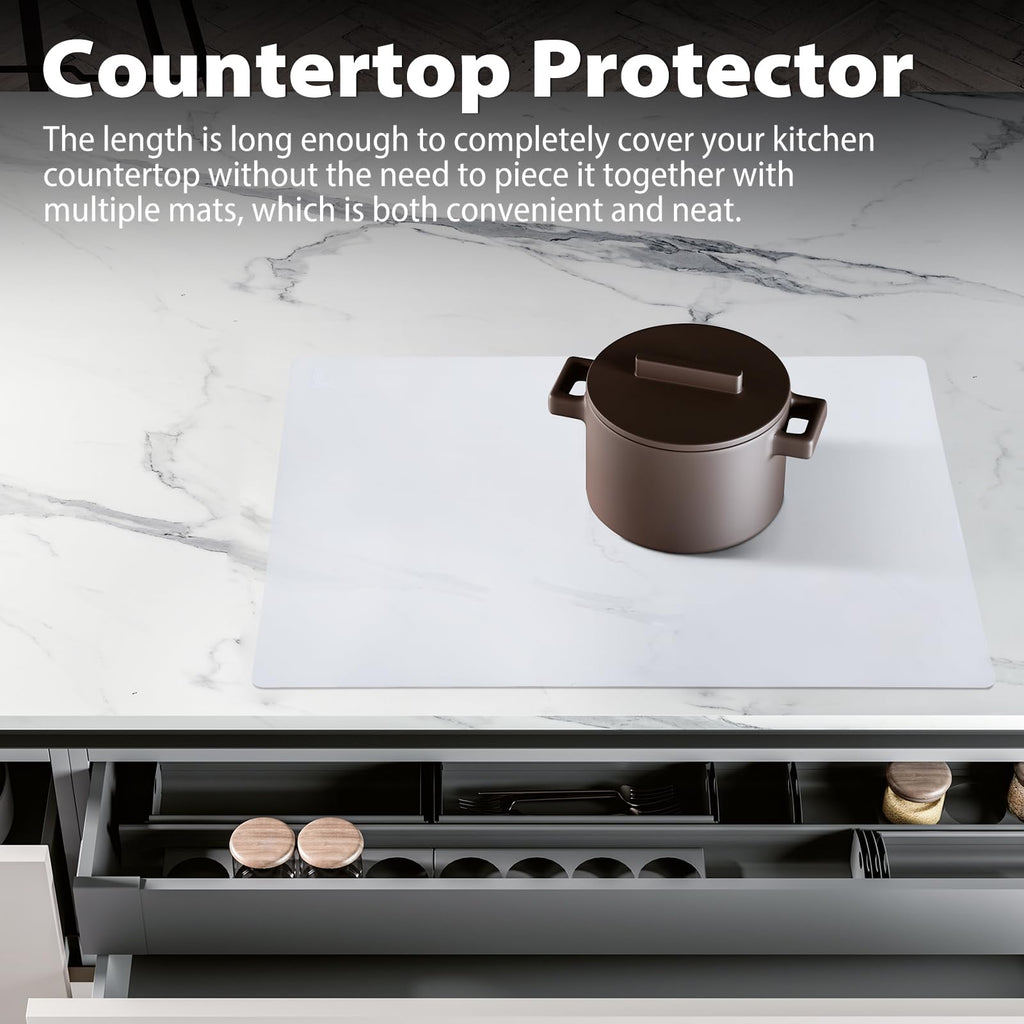 Super Kitchen Extra Large Multipurpose Silicone Nonstick Baking Mat, Pastry Mat, Heat Resistant Nonskid Table Mat, Countertop Protector, 23.4'' by 15.6'' (Clear, 23.4 x 15.6)