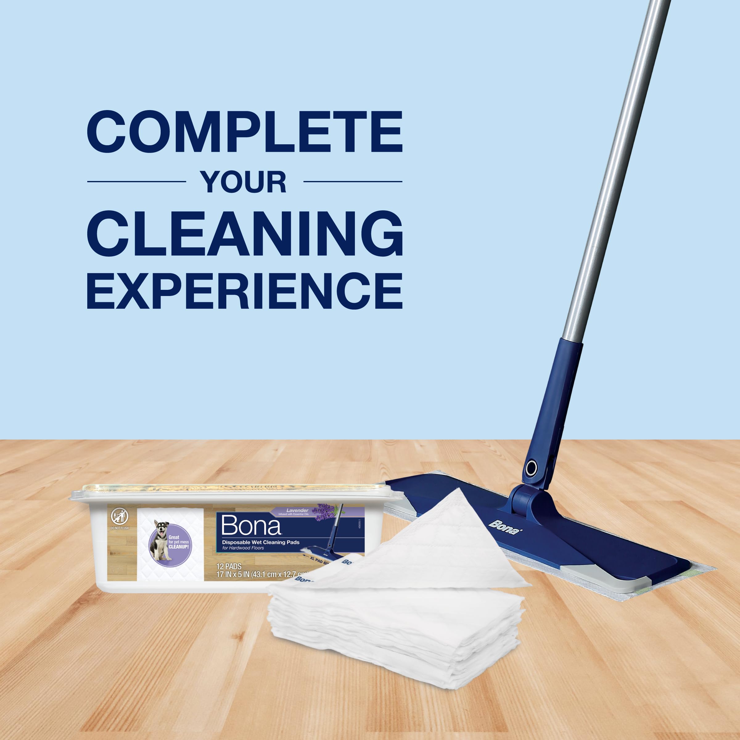 Bona® Disposable Wet Cleaning Pads for Hardwood Floors, Lavender Scent