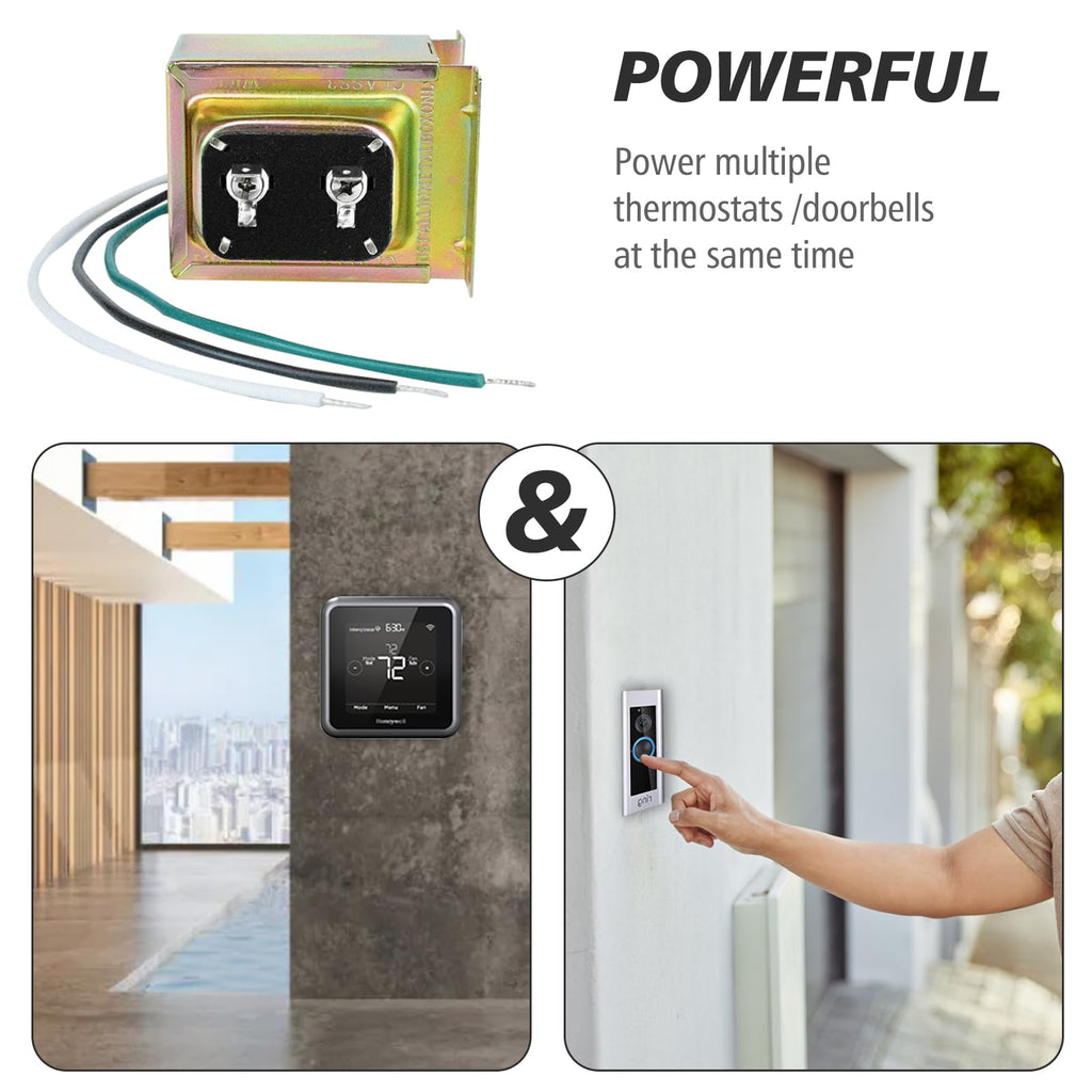 VIIVRIA 24-Volt AC 40VA Doorbell Transformer, Compatible with Ring Wired Video Doorbell and Thermostats, Easy to Install Hardwired Door Chime Power Supply for Multiple Smart Doorbells