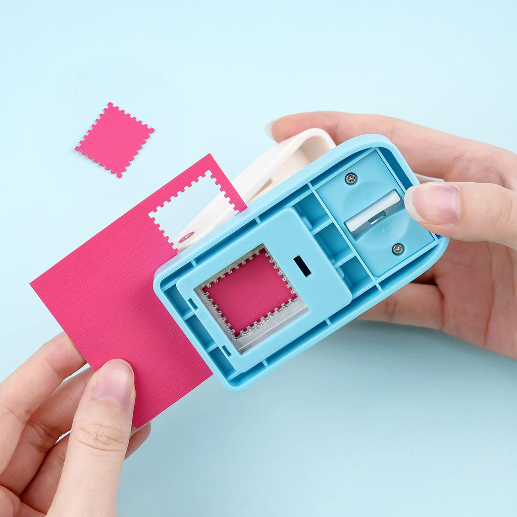 Stamp Puncher, Stamp Punch, Postage Stamps Punch, 1X0.8inch Rectangular Stamps Cutout Punches, Lever Paper Punches for Crafting, Square Craft Hole Puncher for Paper Crafts DIY Scrapbooking Journaling