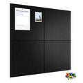 AMUSIGHT Large Cork Board Tiles, 4 Packs 12" x 12" 1/2" Thick Cork Bulletin Board Felt Board Self Adhesive Cork Boards for Walls Home Office Kitchen School, 40 Push pins, Black