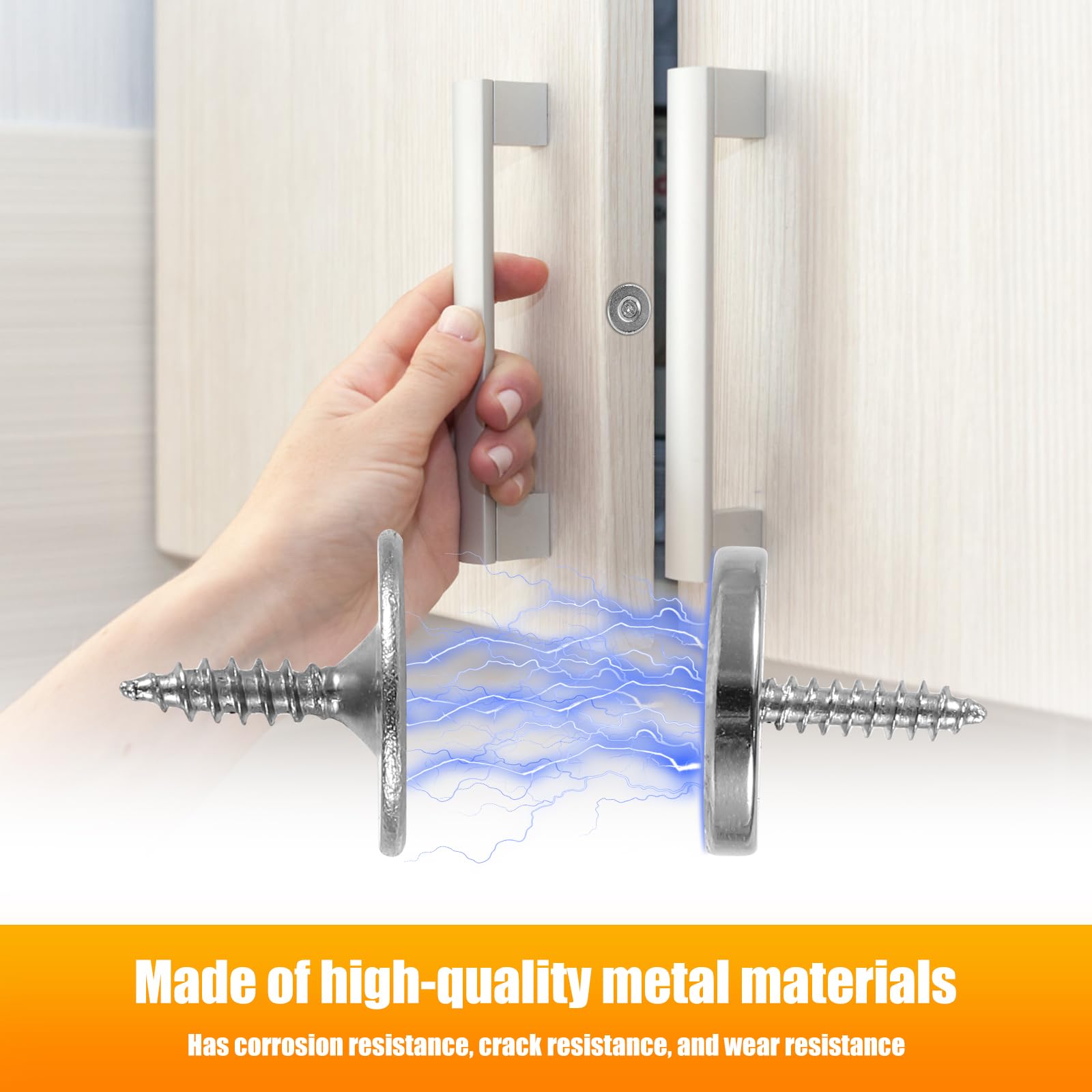 12Pcs Magnetic Door Catch, Metal Ultra Thin Cabinet Magnets Door Closure, Concealed Drawer Closet Door Catch Closer, Hidden Magnetic Door Latch, Furniture Door Magnet Closing Catch