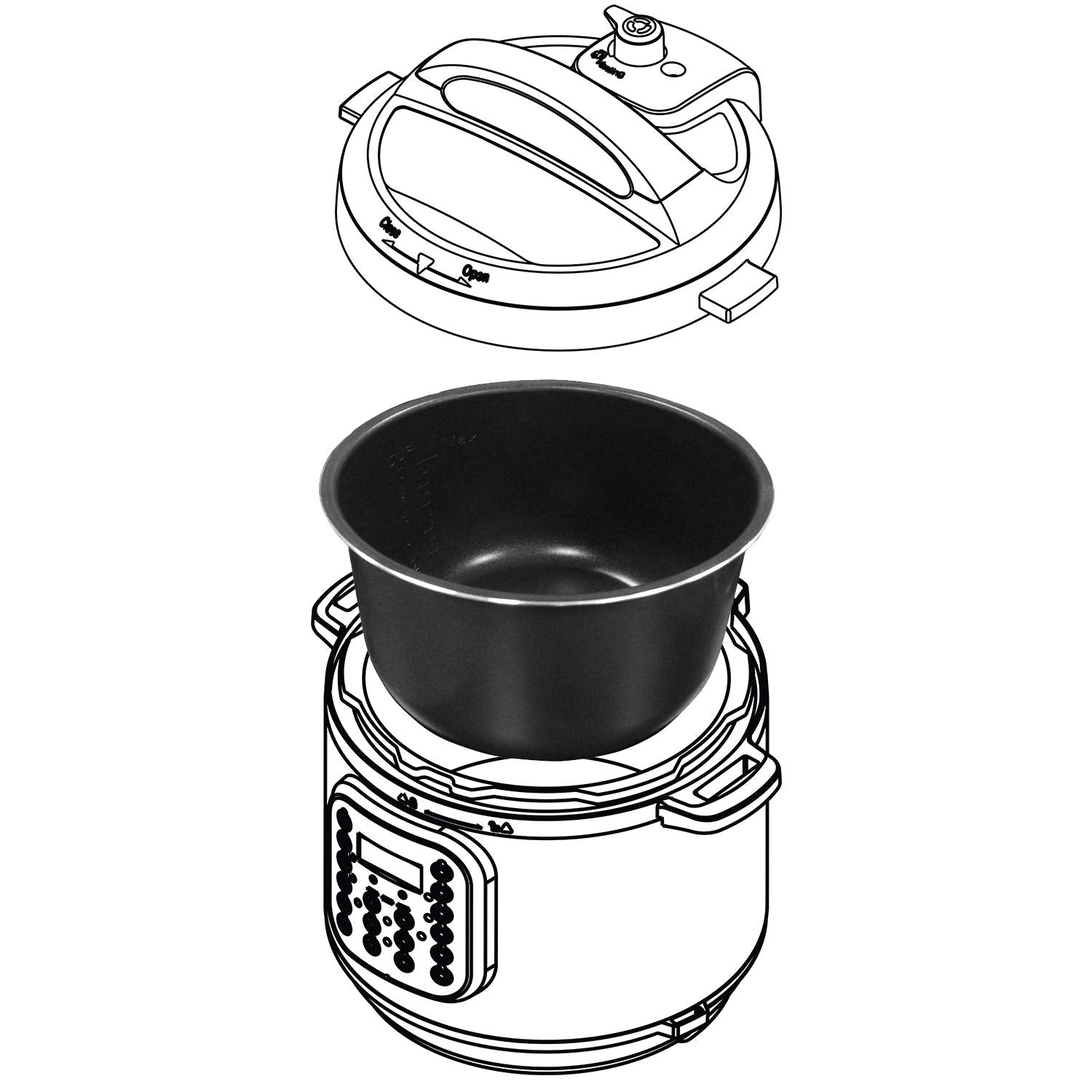 Instant Pot B00ICL8M1I Ceramic Inner Pot, 6 Quart, Gray