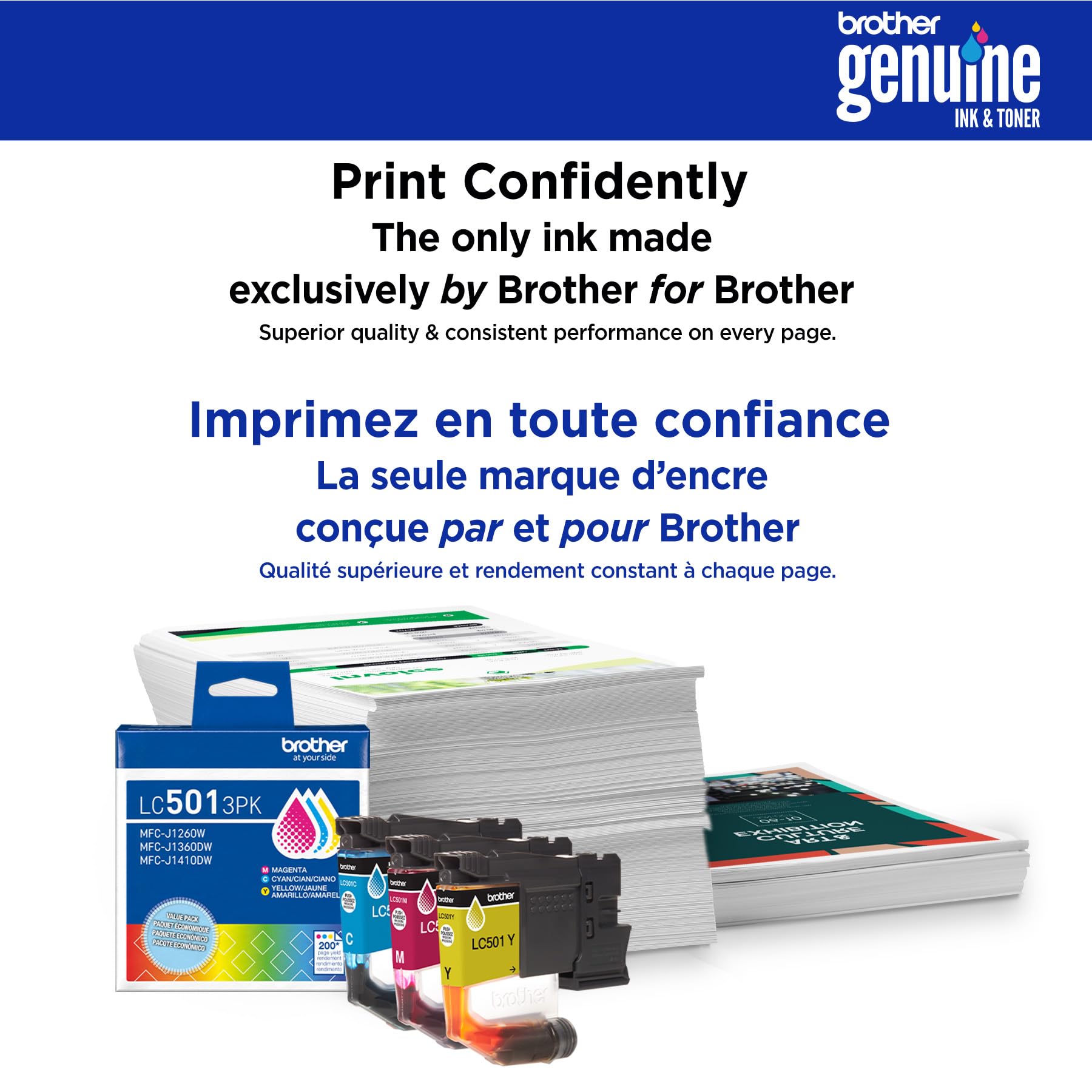 Brother Genuine LC501BKS Standard Yield Black Ink Cartridge for Brother Printer MFC-J1260DW, MFC-J1360DW, MFC-J1410DW