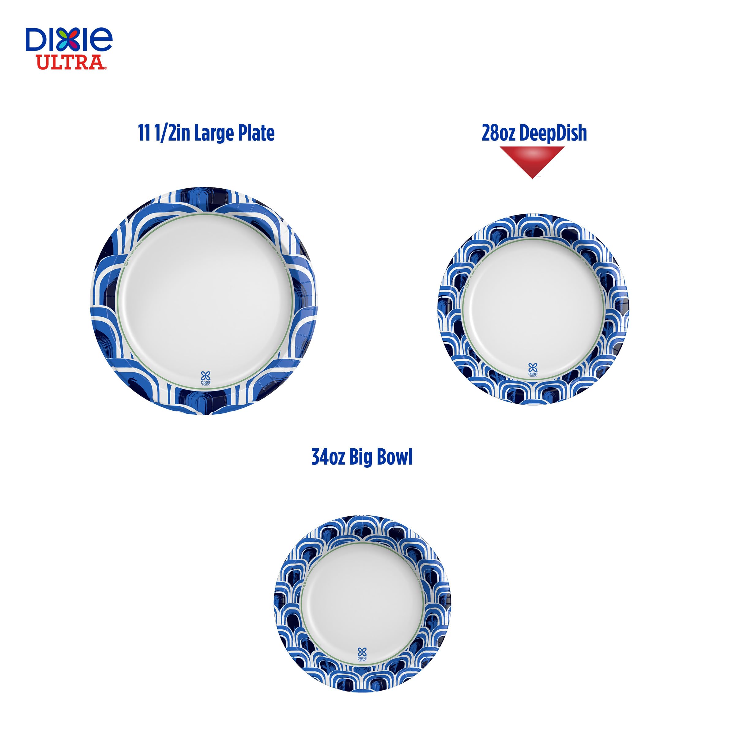 Dixie Ultra Deep Dish Paper Dinner Plates, 40 Ct
