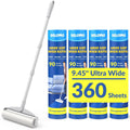 Large Lint Rollers for Carpet, Sticky Rollers for Floor DELOMO 9.45 in with 3 Extendable Handle, Long Handle Sticky Mop for Cleaning Carpets, Cars, Bedding, and Pet Hair, Ideal Gift for Pet Owners