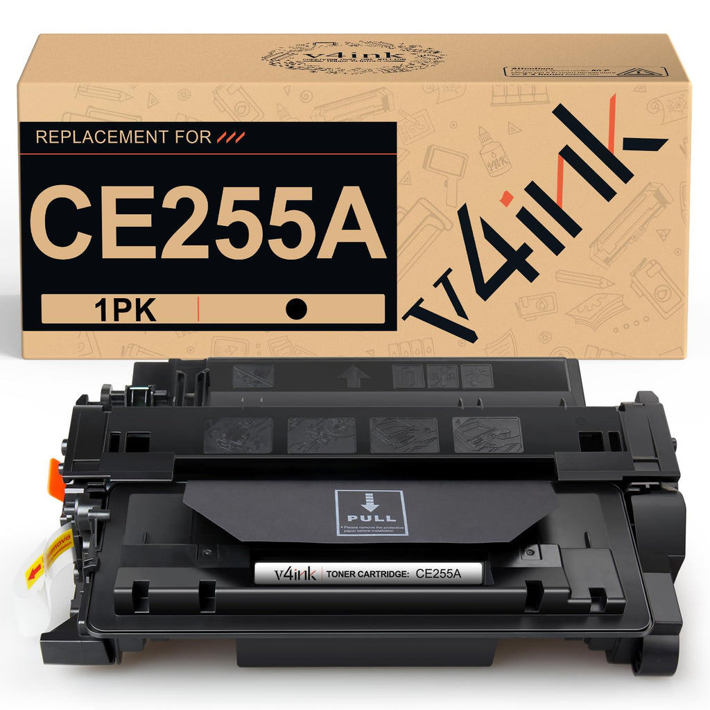 v4ink Compatible CE255A Toners_Cartridges_Printer Replacement for HP 55A 55X CE255A CE255X Black Ink for HP P3015 P3015d P3015dn P3015n HP Enterprise 500 MFP M521d