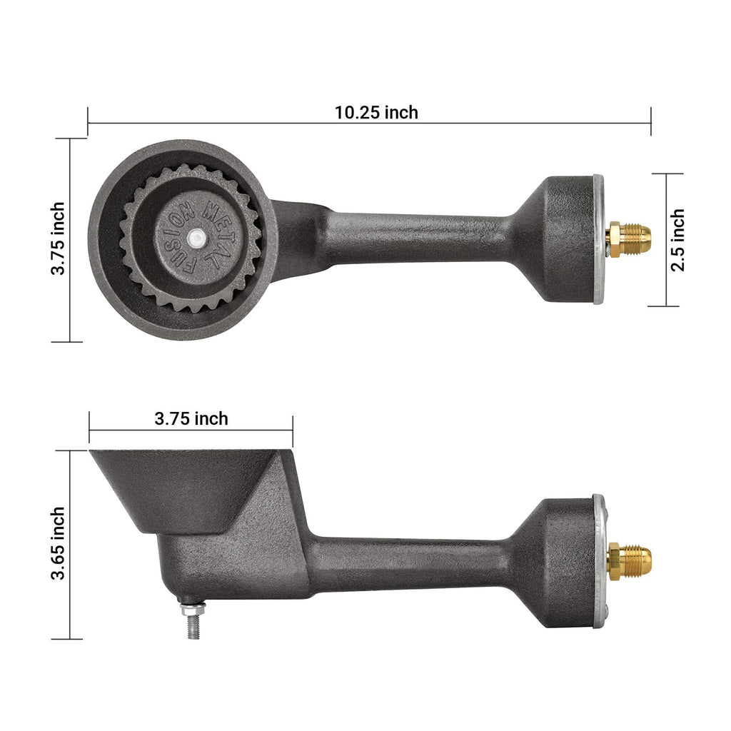 onlyfire High Pressure Propane Cast-Iron Replacement Round Burner with Orifice Brass Fitting