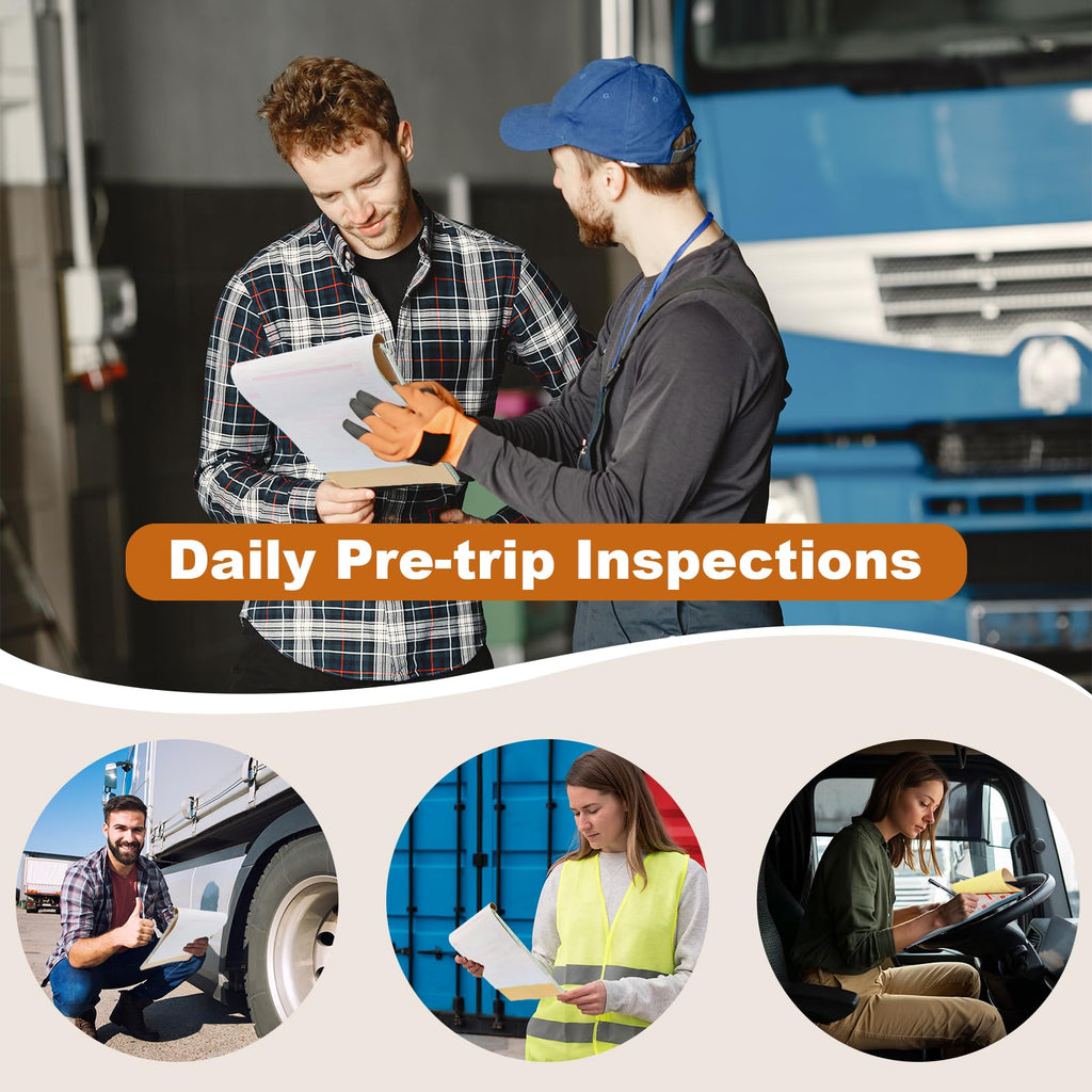 70 Sheets 2-in-1 Driver Vehicle Inspection Report Book 8.5x11 inch Drivers Daily Log Book Large Pretrip Checklist Notebook for Truck Driver