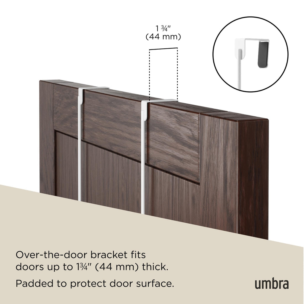 Umbra Estique Over The Door Coat Rack & Multi-Use Organizer, for Coats, Bags, Hats & More, White/Natural