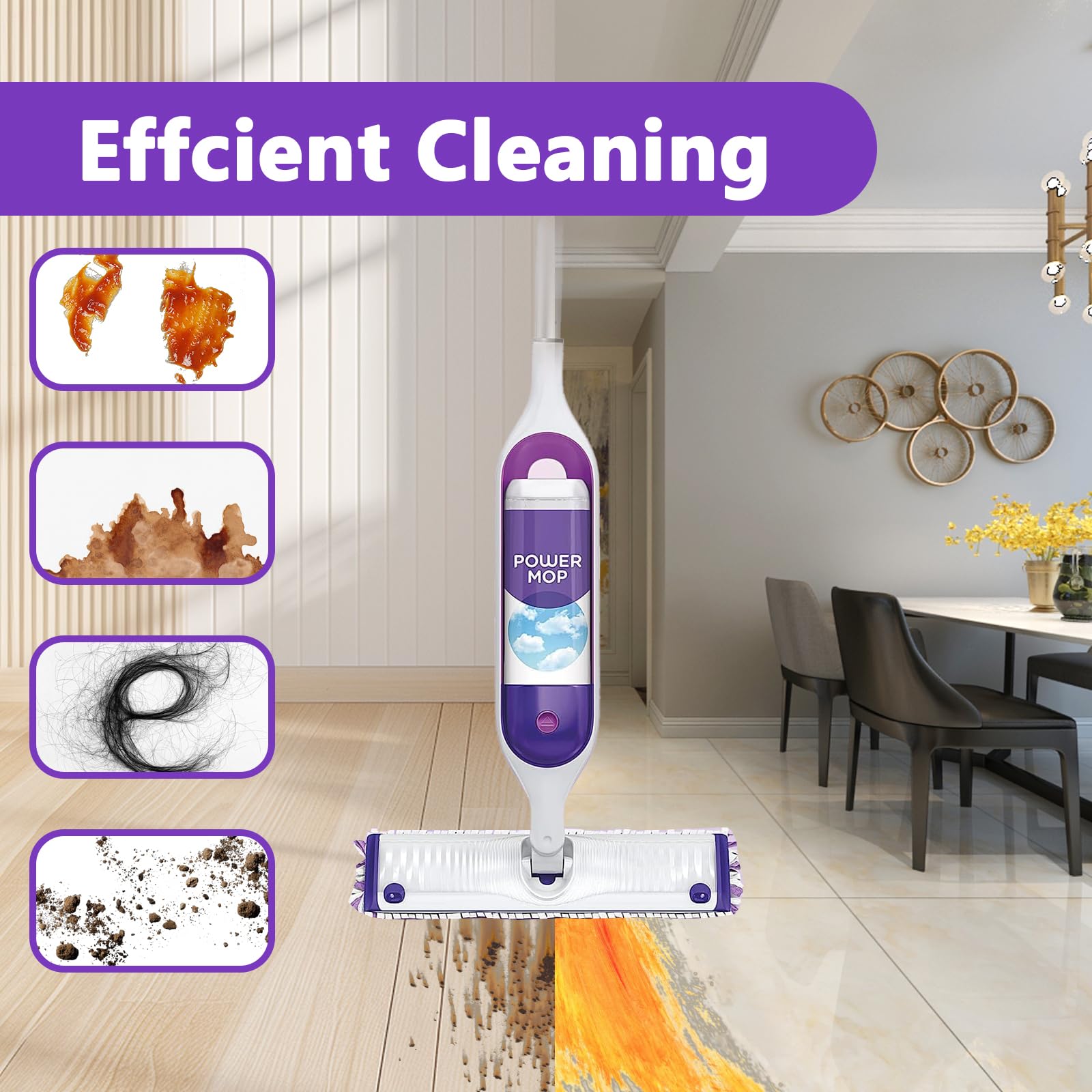 25 Count Disposable Power Mop Refills Compatible with Swiffer Power Mop Multi-Surface Power Mop Replacement Pads Wood Floor Powermop Pads Refills for Floor Cleaning, Unscented