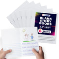Hygloss 6 Pcs Blank Storybooks for Kids - Bulk Small Notebooks Journals White Soft Cover Notebooks - 5.5x8.5-24 Half-Lined Pages - Blank Books for Kids to Write Stories & Illustrate