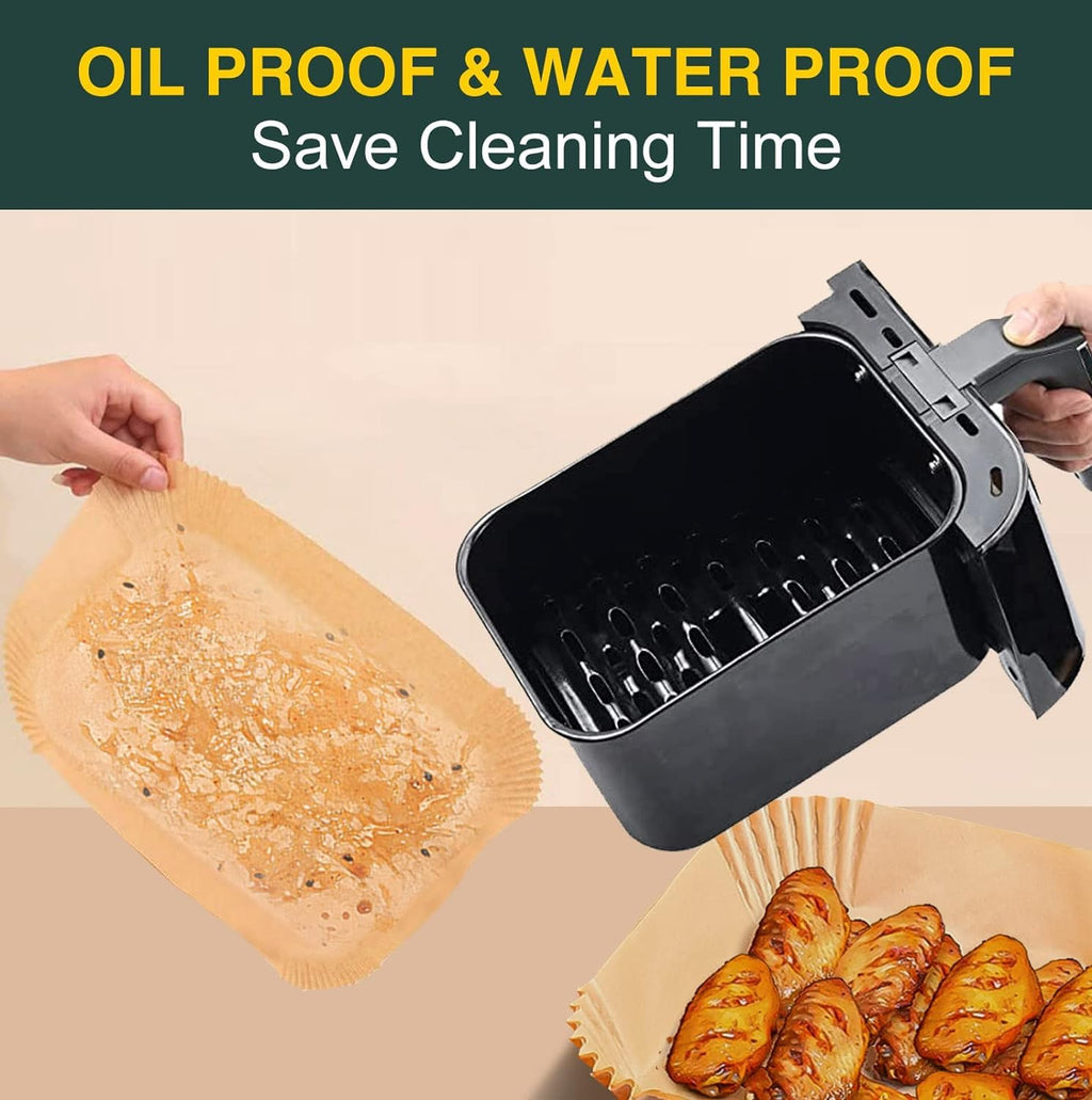Air Fryer Disposable Paper Liners for Ninja Dual Airfryer Accessories, Non-Stick Parchment Rectangular for Baking, Oil Proof, Water Proof, for Microwave Oven (150PCS, 8.6in x 5.5in)