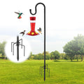 Shepherd Hooks for Outdoor - 62 Inch High, 5/6 Inch Rod Diameter, 5 Prong Base Adjustable Shepherd Hooks, Heavy Duty Feeder Pole for Hanging Flower Baskets Lantern Lights Wind Chime