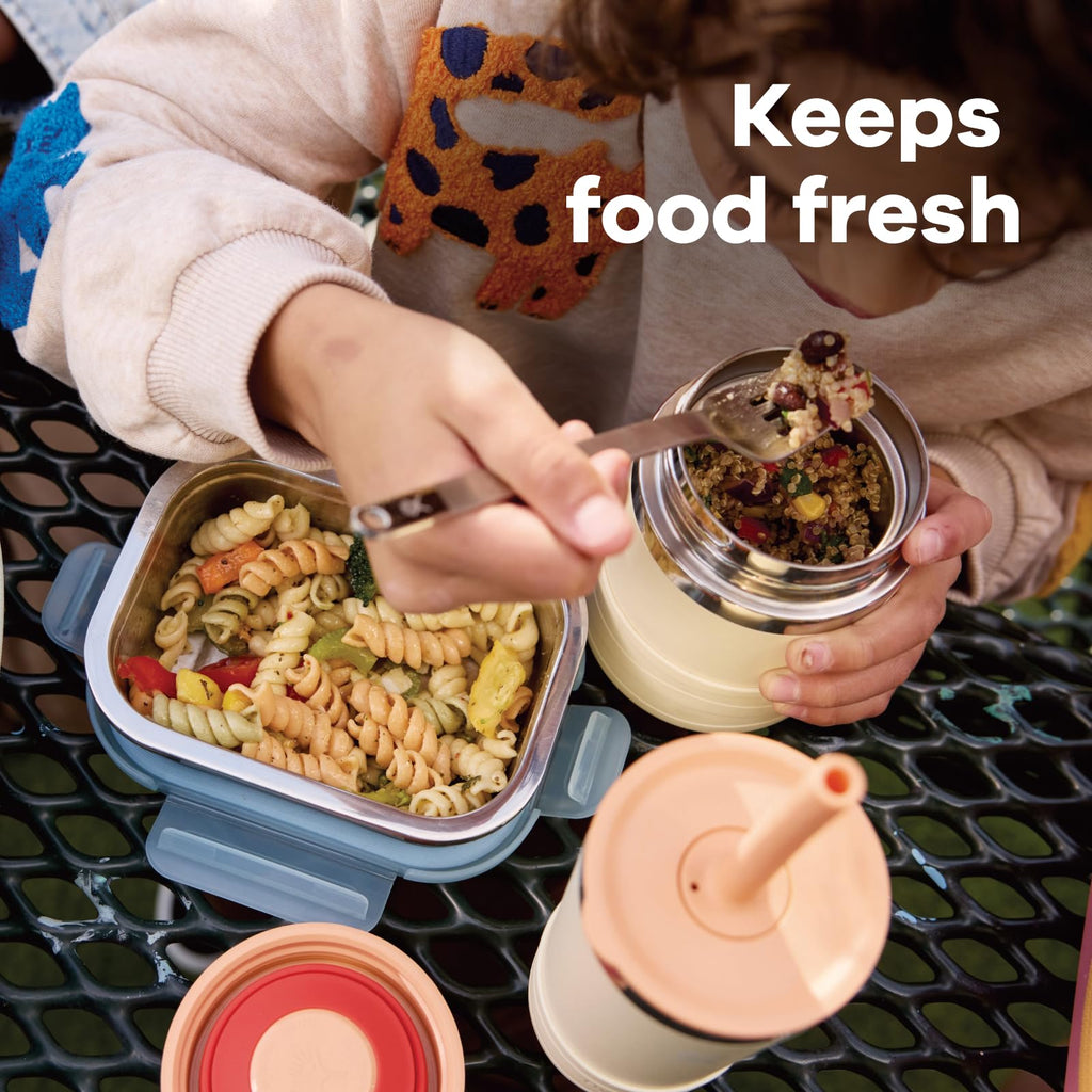 Hydro Flask 12 Oz Kids Leakproof Insulated Food Jar with Soft Grip Lid and Flex Boot, BPA-Free, Seaspray
