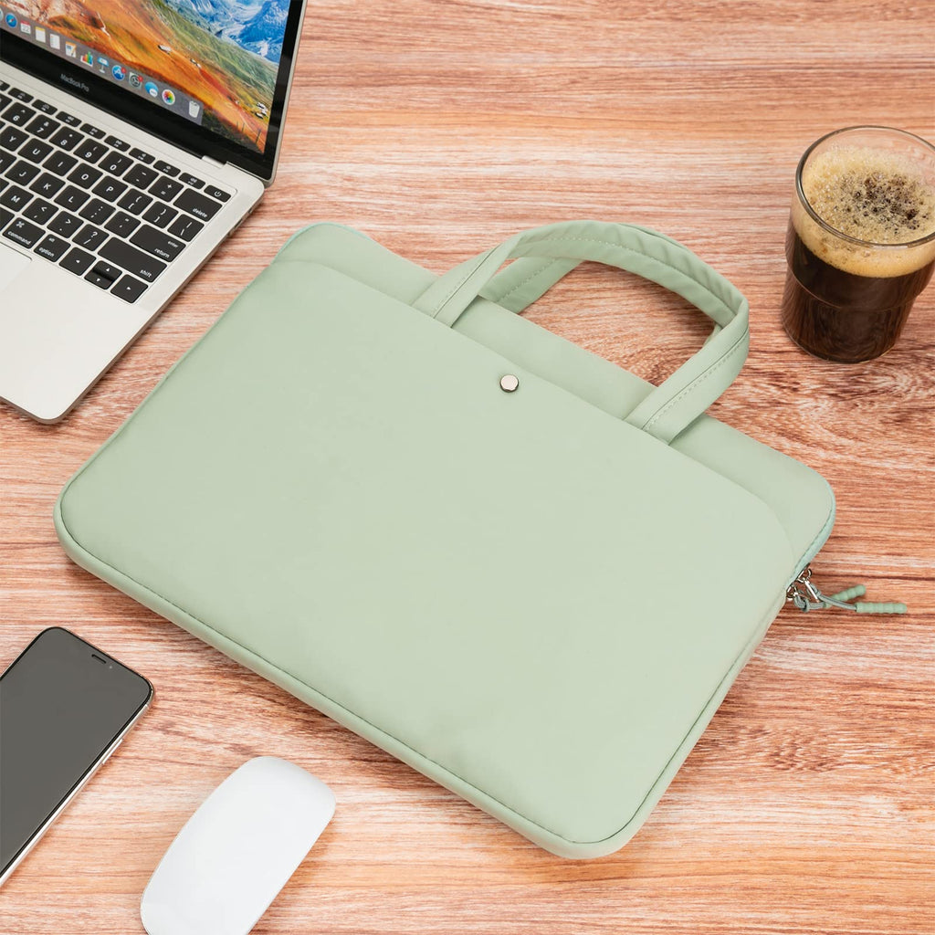MicaYoung 15.6 Inch Laptop Case Carrying Bag Sleeve Cover, Waterproof Soft Small Briefcase for 15 15.6 16 inch Acer Asus Dell HP Thinkpad Chromebook Computer Notebook, Green