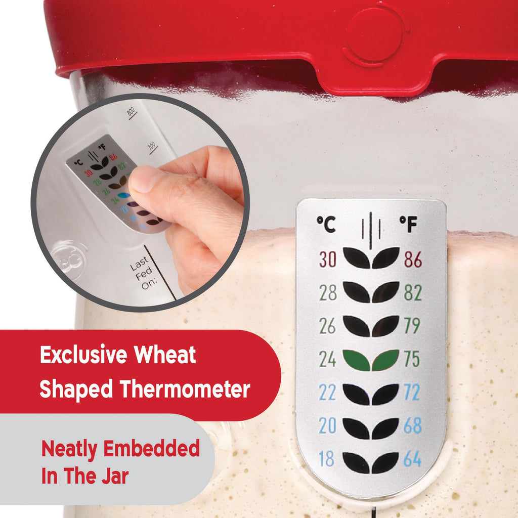 KneadAce Pro Sourdough Bread Starter Kit - 34 oz Large Capacity Sourdough Starter Jar with 5 unique features for the perfect sour dough bread & sourdough starter kit - sourdough bread baking supplies