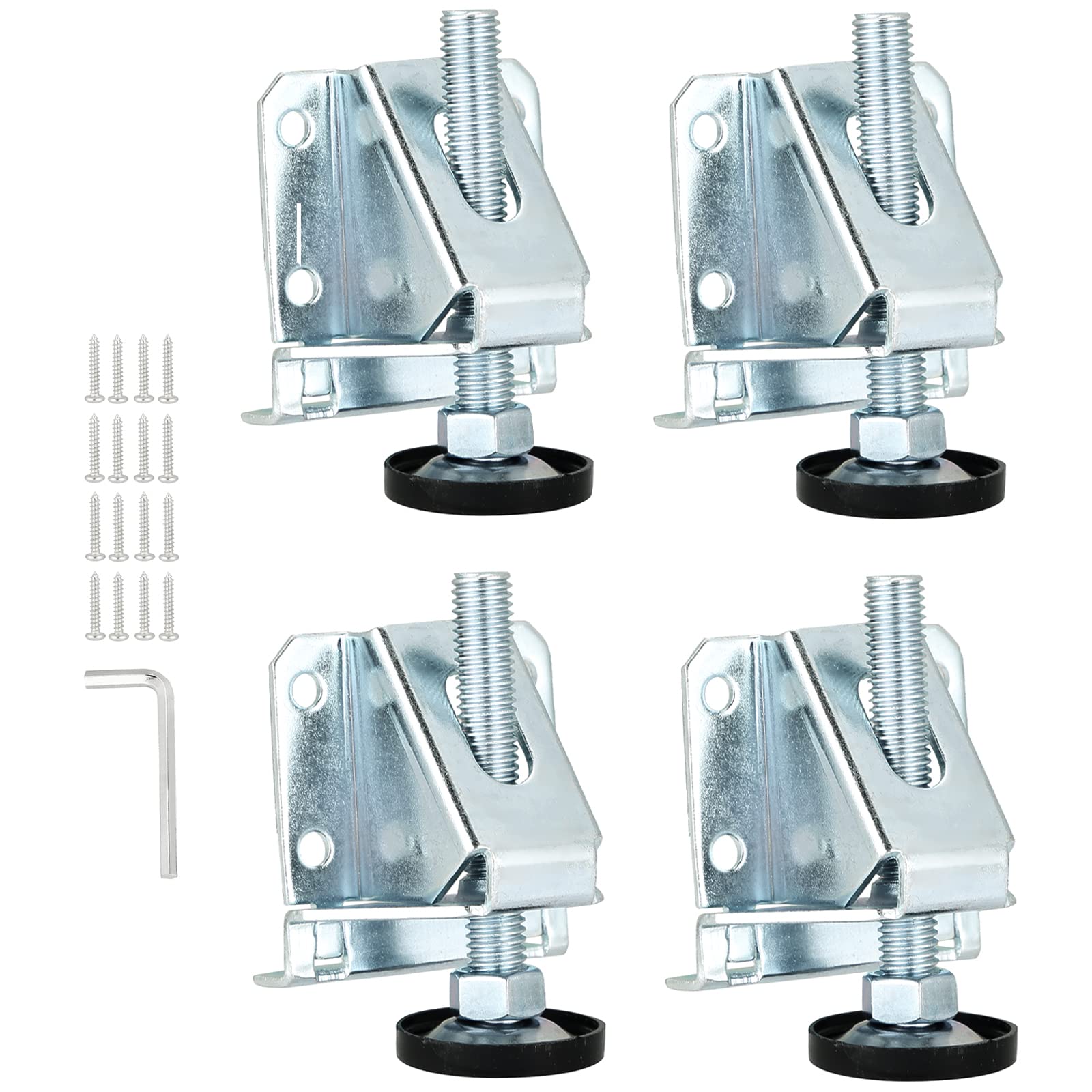 weyleity Furniture Leveling Feet Heavy Duty Leveler Legs with Lock Nuts Table Leg Levelers 4 Pack Feet Levelers Cabinet Adjustable Furniture Levelers for Table Cabinet