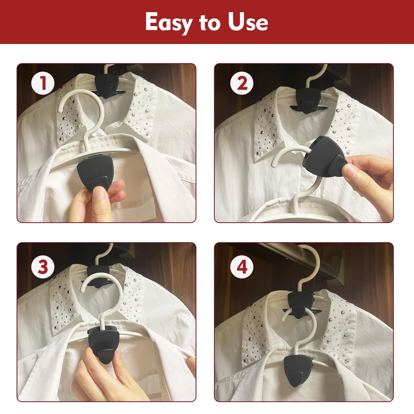 Latoxcaa Space Saving Hanger Hooks 30Pcs, Upgrade Heavy Duty Space Saver Hangers Connector Hooks for Clothes, Premium Hanging Closet Organizer for Dorm, Ganchos para Colgar Ropa, Black