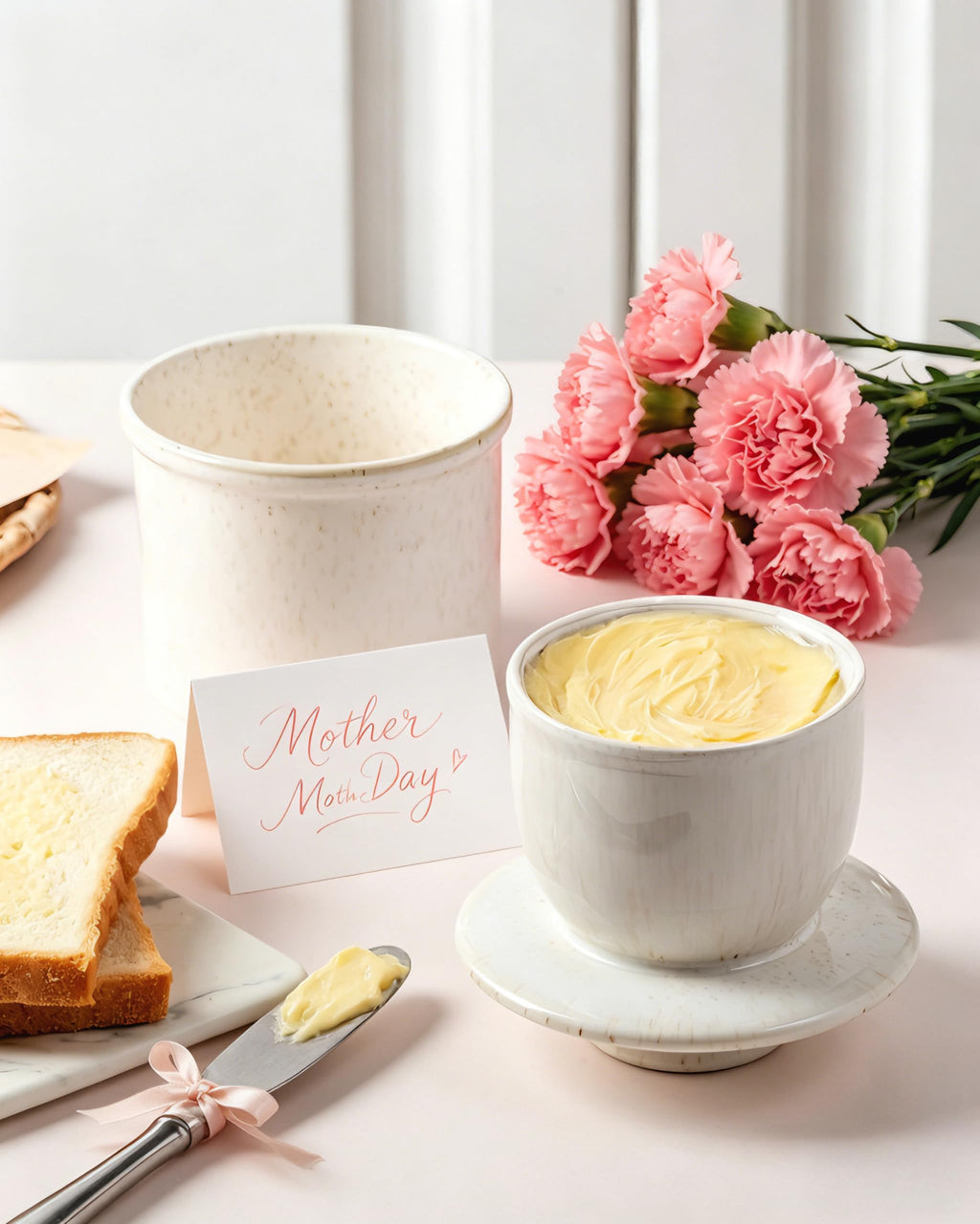 XELA Ceramic Butter Crock, The Original Reactive Glaze Speckled White, Butter Dish with Water Line for Spreadable Fresh Butter & Gift for Women - Speckled White