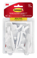 Command Medium Utility Hooks, Damage Free Hanging Wall Hooks with Adhesive Strips, Wall Hooks for Hanging Back to School Dorm Organizers, 20 White Hooks and 24 Command Strips