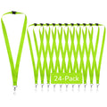 24-Pack Apple Green Breakaway Lanyards, Durable Polyester Neck Straps for ID Cards, Keys, Office, School & Events