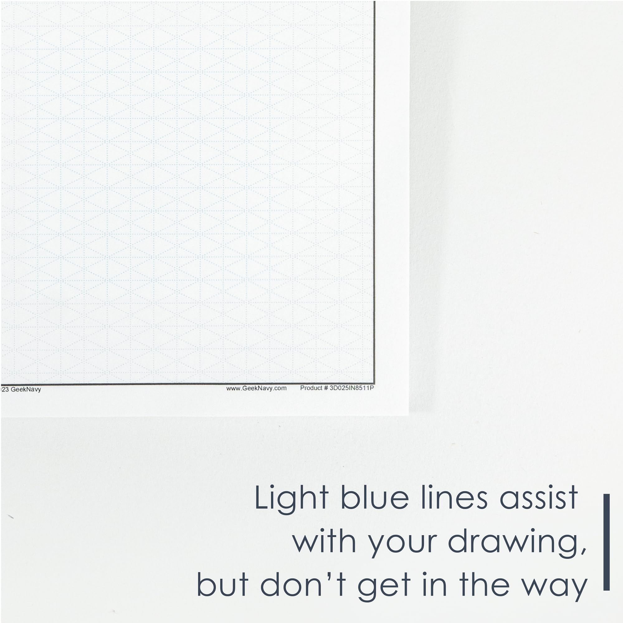 Isometric Graph Paper Pad, 50 Sheets, 0.25" Grid, for Professionals, Students, and Enthusiasts by GeekNavy (11" X 17" Landscape, 1-Pack)