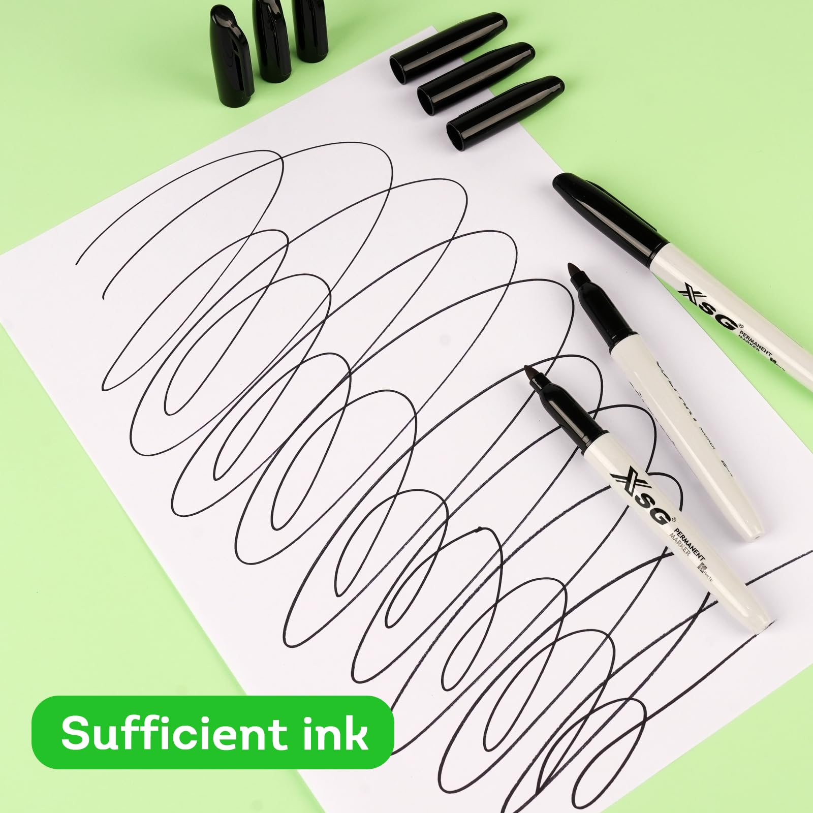 Permanent Markers,110Packs Black Permanent Marker,Fine Point,Waterproof, Smooth Writing，Quick Drying Permanent Markers,Suitable For Glass, Cartons, Ceramics ，Plastic And Other Office Scenes