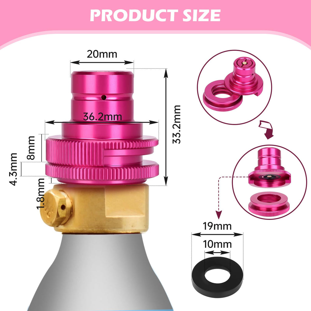 HK Quick Adapter for CO2 Soda, Water Bubbler for Terra/Art/Duo Sparkling Water Maker, Connecting Original Blue CO2 Cylinder with TR21-4 Male Thread