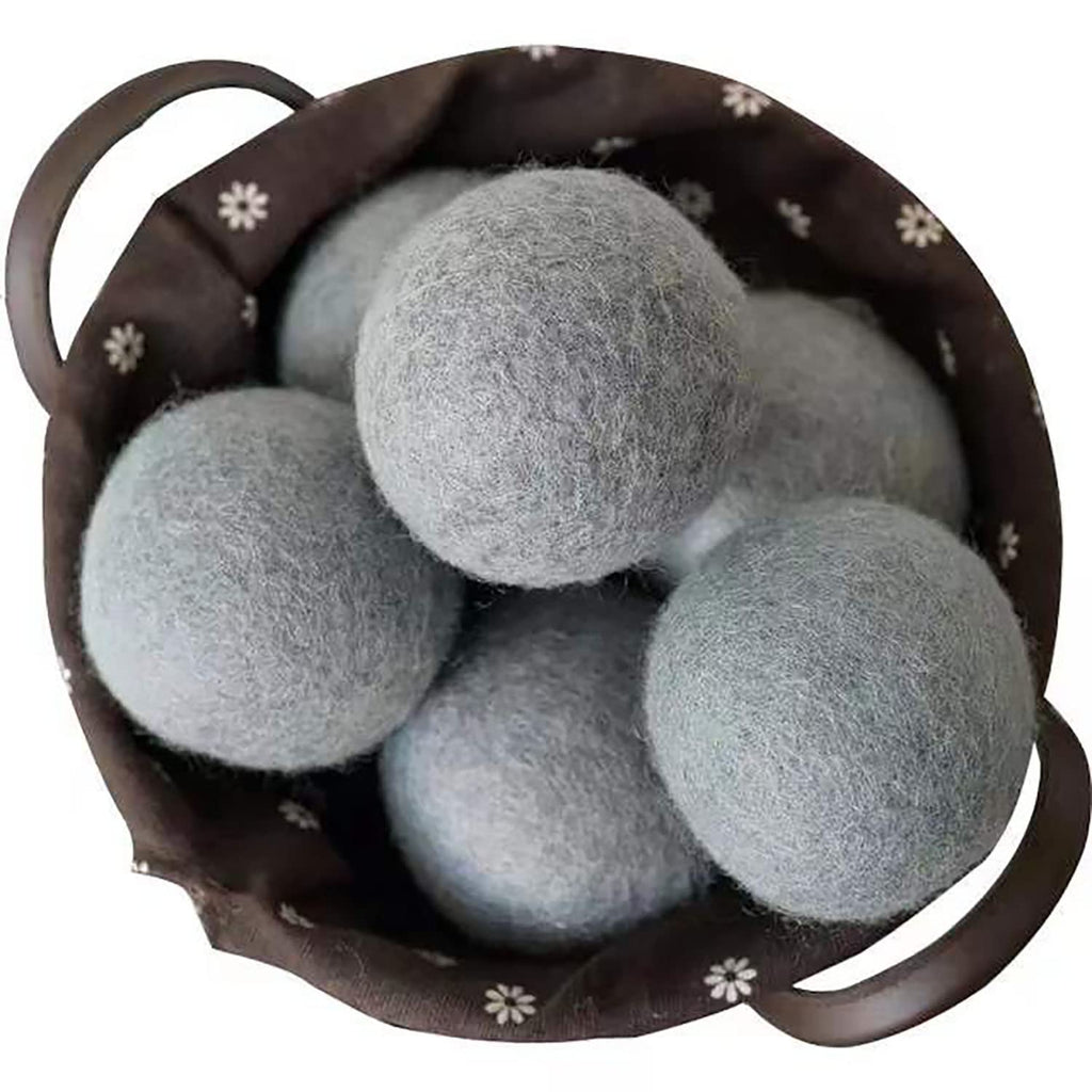 Lypumso Wool Dryer Balls Pack of 6 XL, Organic Premium Wool for Laundry, Natural Fabric Softener - Anti Static, Baby Safe, No Lint, Odorless and Reusable, Saves Drying Time