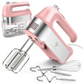 Hand Mixer Electric, 450W Kitchen Mixers with Scale Cup Storage Case, Turbo Boost/Self-Control Speed + 5 Speed + Eject Button + 5 Stainless Steel Accessories, For Easy Whipping Dough,Cream,Cake